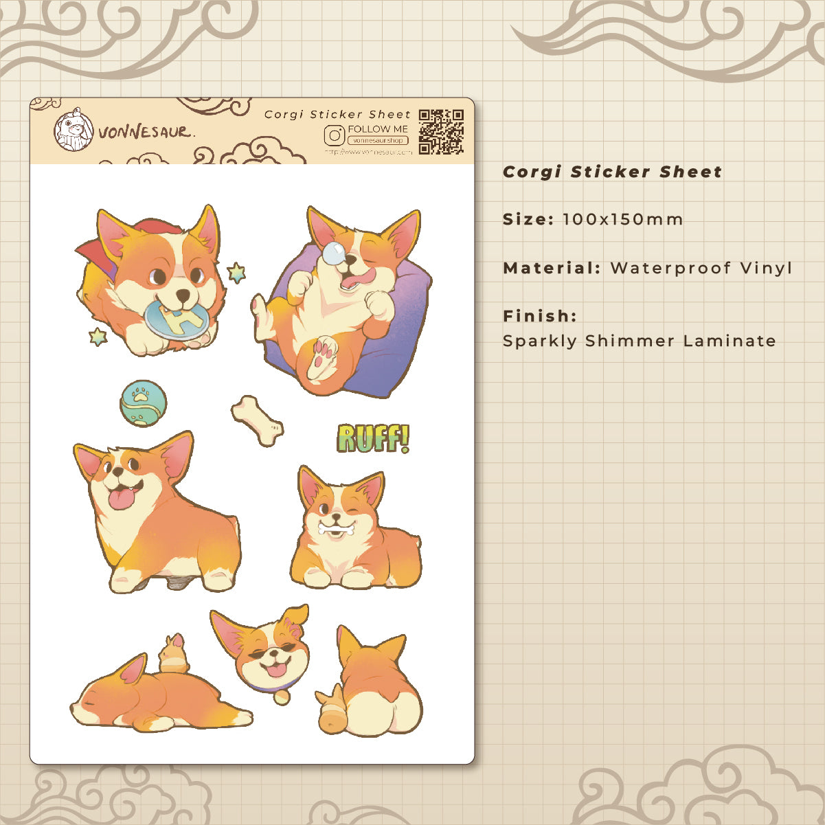 Corgi Sticker Sheet